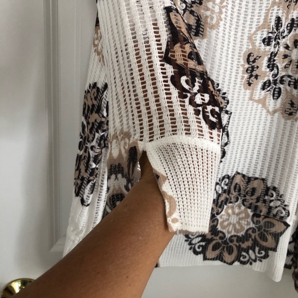 Alfred Dunner Women Blouse Top Women's Plus Size 3X Floral Beige Brown White ps2 - Picture 5 of 10